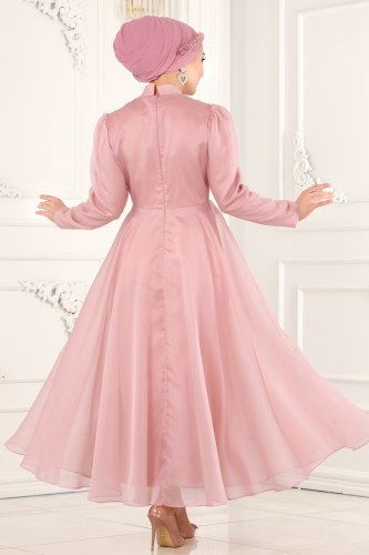 moda selvim Evening Wear 6481YG95 Powder - Thumbnail