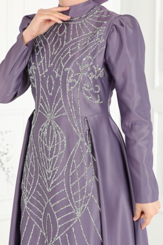 moda selvim Evening Wear 6546YG95 Lilac - Thumbnail