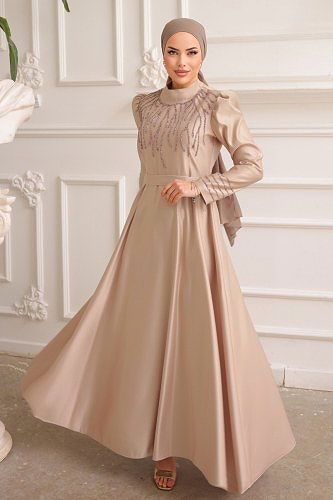 moda selvim Evening Wear 6547YG95 Vision - Thumbnail