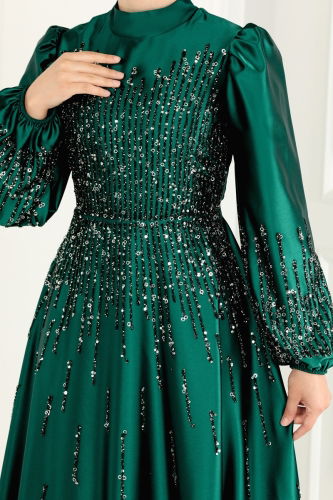 moda selvim Evening Wear 6561YG95 Emerald - Thumbnail