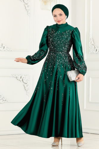 moda selvim Evening Wear 6561YG95 Emerald - Thumbnail