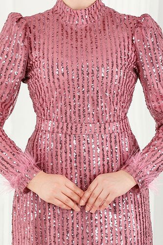 moda selvim Evening Wear 6570YG95 Dried Rose - Thumbnail