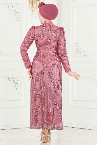 moda selvim Evening Wear 6570YG95 Dried Rose - Thumbnail