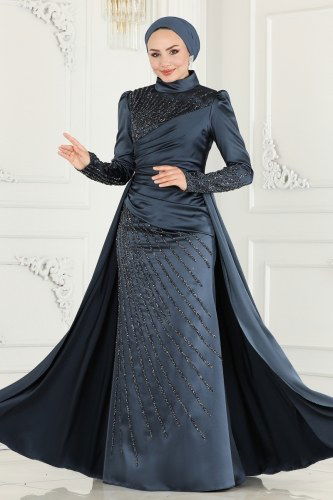 moda selvim Evening Wear 801AZ865 Anthracite - Thumbnail