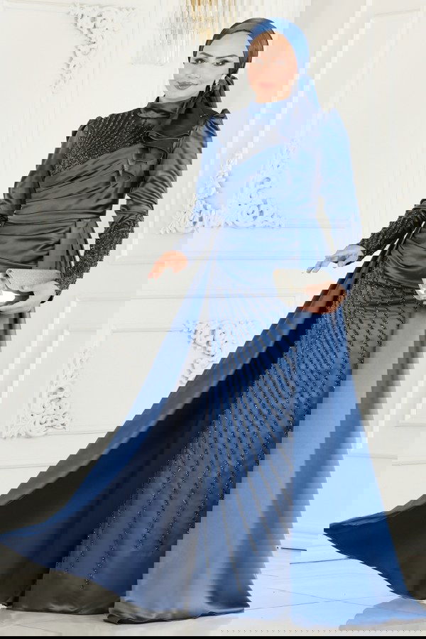 Modaselvim SUAL Evening Wear 801AZ865 Indigo