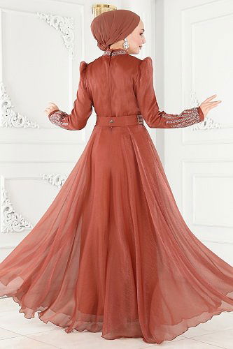moda selvim Evening Wear 8070EH211 Copper - Thumbnail