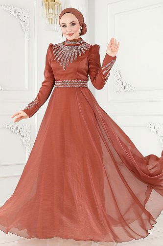 moda selvim Evening Wear 8070EH211 Copper - Thumbnail