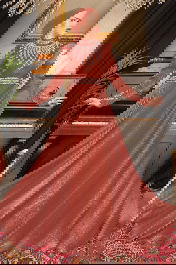 Modaselvim فستان سهرة 8070EH211 لون نحاسي فساتين سهره
