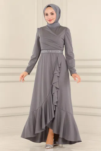 moda selvim Evening Wear ASM2497 Gray - Thumbnail