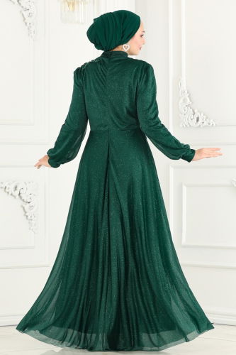 moda selvim Evening Wear ASM2514 Emerald - Thumbnail