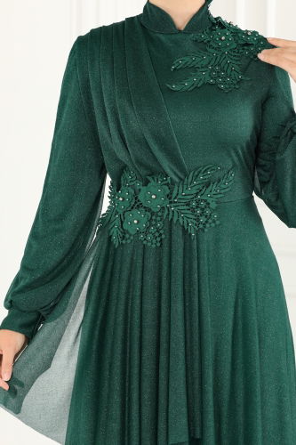 moda selvim Evening Wear ASM2514 Emerald - Thumbnail