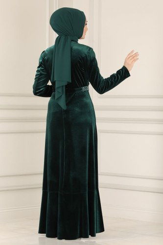 moda selvim Evening Wear ASM2531 Emerald - Thumbnail