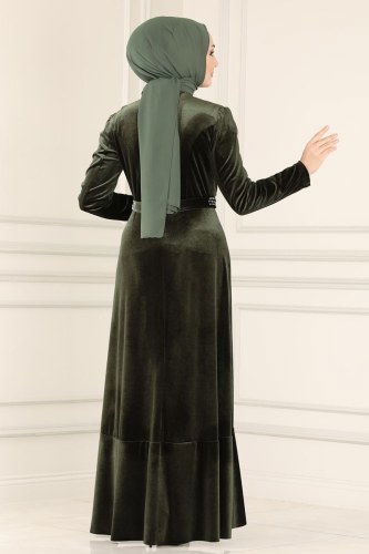 moda selvim Evening Wear ASM2531 Khaki - Thumbnail