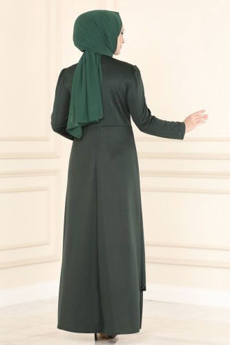 moda selvim Evening Wear ASM2545 Emerald - Thumbnail