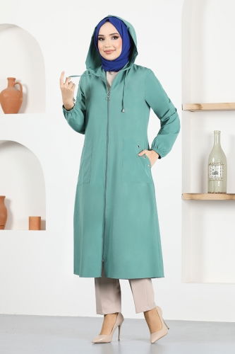 moda selvim Overcoat ASM2608-1 Mint - Thumbnail