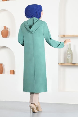 moda selvim Overcoat ASM2608-1 Mint - Thumbnail