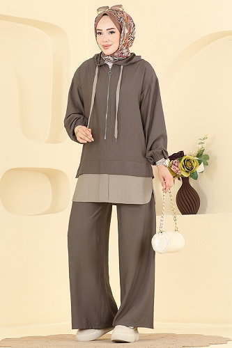 moda selvim Fermuar Detaylı 2 li Takım 3392HBS856 Vizyon - Thumbnail