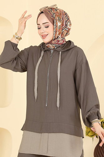 moda selvim Fermuar Detaylı 2 li Takım 3392HBS856 Vizyon - Thumbnail