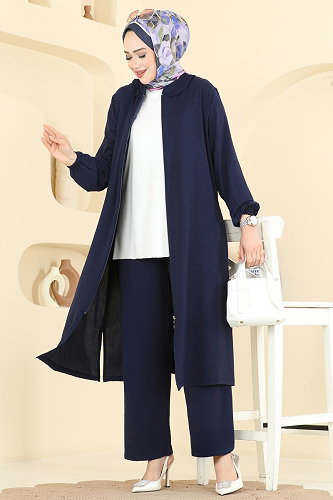 moda selvim Fermuar Detaylı 2 li Takım PL9223 Laci - Thumbnail