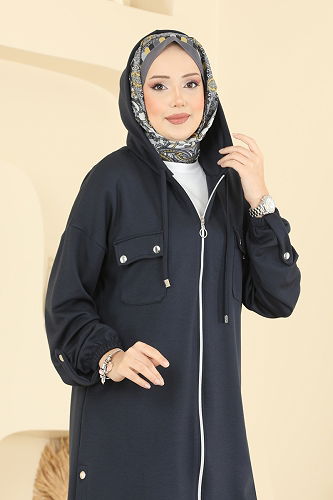 moda selvim Fermuar Detaylı Modal Takım 2748AYD574 Antrasit - Thumbnail