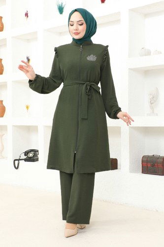 MRV B.G.T. - Fermuar Detaylı Takım BGT4576-M Haki