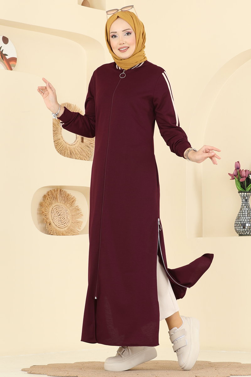 Fermuar Yırtmaçlı İki İp Ferace 2762SL432 Bordo