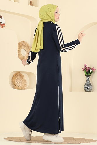 moda selvim Fermuar Yırtmaçlı İki İp Ferace 2762SL432 Laci - Thumbnail