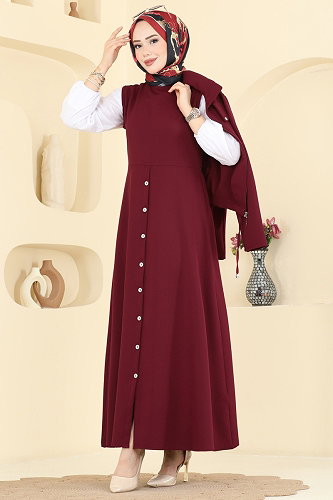 moda selvim Fermuarlı Ceketli 2 li Takım 0362ERK1158 Bordo - Thumbnail