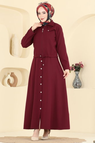 E.R.K. - Fermuarlı Ceketli 2 li Takım 0362ERK1158 Bordo