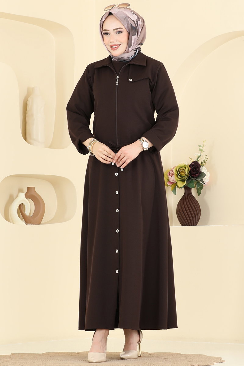 Fermuarlı Ceketli 2 li Takım 0362ERK1158 Kahve