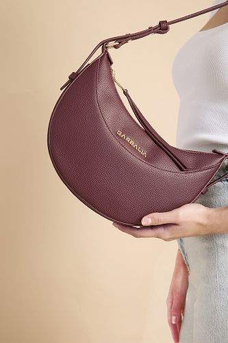 moda selvim Fermuarlı Kadın Omuz Çantası 300GBK1140 Bordo - Thumbnail