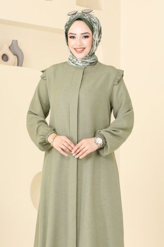 moda selvim Fırfır Detay İkili Takım 830OZN1046 Çağla - Thumbnail