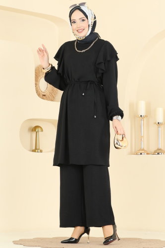 M.O.R. - Fırfır Detaylı 2 li Takım 5010MDA386 Siyah