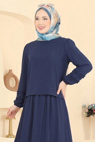 moda selvim Fırfır Detaylı Dokuma Takım 103NZRK1200 Laci - Thumbnail