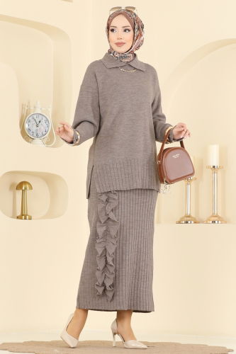 A.Y.D. - Fırfır Detaylı Triko Takım 2773AYD574 Vizyon