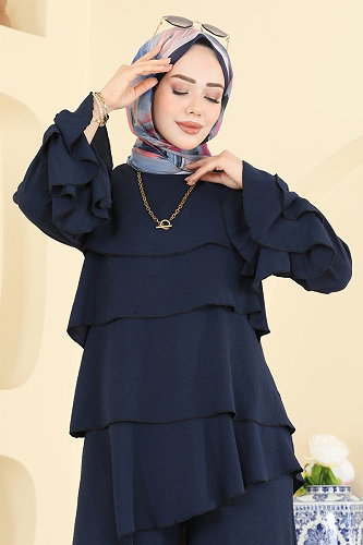 moda selvim Fırfır Katlı 2 li Takım 2666MSZ1172 Laci - Thumbnail