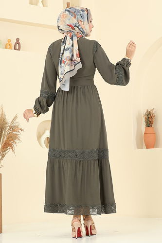 moda selvim Fisto Detaylı Modal Takım 2721SL432 Haki - Thumbnail