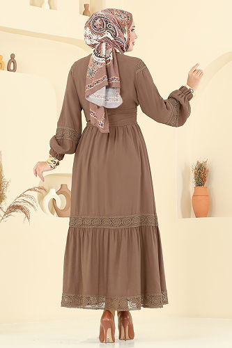 moda selvim Fisto Detaylı Modal Takım 2721SL432 Kahve - Thumbnail