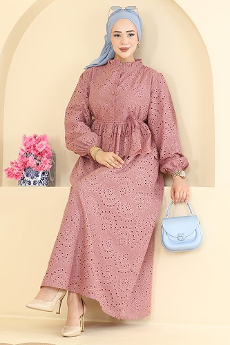 moda selvim Fisto Düğmeli 2 li Takım 3389HBS856 Gül Kurusu - Thumbnail