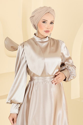 moda selvim Fiyonk Detaylı Şık Abiye 5845EDFK1198 Vizyon - Thumbnail
