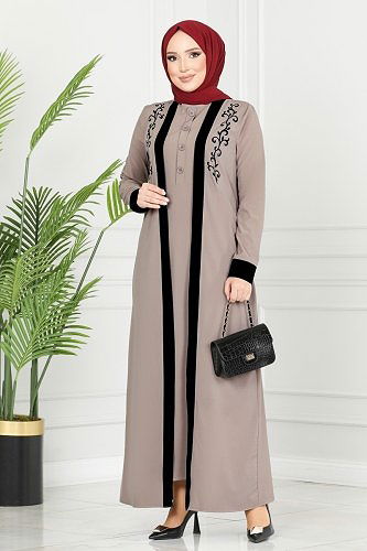 moda selvim Flok Baskılı İkili Takım ASM2694 Vizyon - Thumbnail