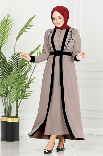 moda selvim Flok Baskılı İkili Takım ASM2694 Vizyon - Thumbnail