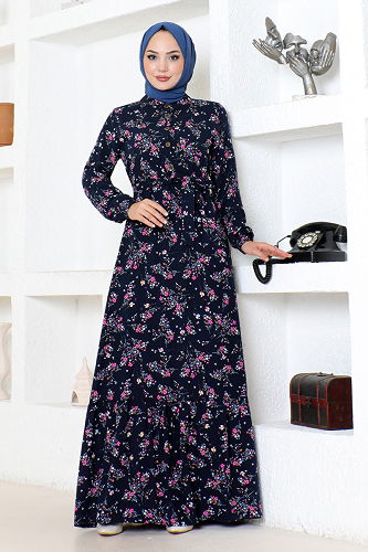 moda selvim الفستانZNN4069-M لاسي - Thumbnail