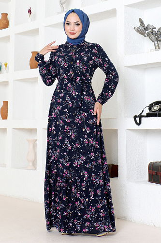 moda selvim الفستانZNN4069-M لاسي - Thumbnail