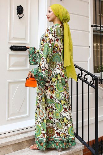 moda selvim Dress 7113BG354 Mint - Thumbnail