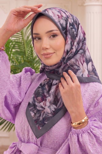 E.R.B.K. - Florya Desen Soft Eşarp 514ERBK1201 Gri