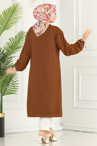 moda selvim Overcoat 160MP806 Tan - Thumbnail