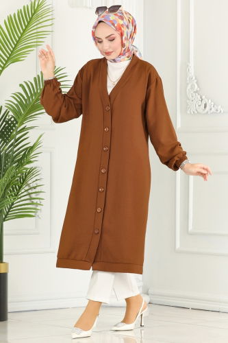 moda selvim Overcoat 160MP806 Tan - Thumbnail