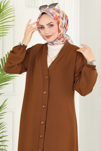 moda selvim Overcoat 160MP806 Tan - Thumbnail