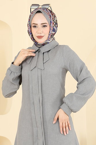 moda selvim Fular Detaylı 2 Li Takım 24044UKB139 Gri - Thumbnail